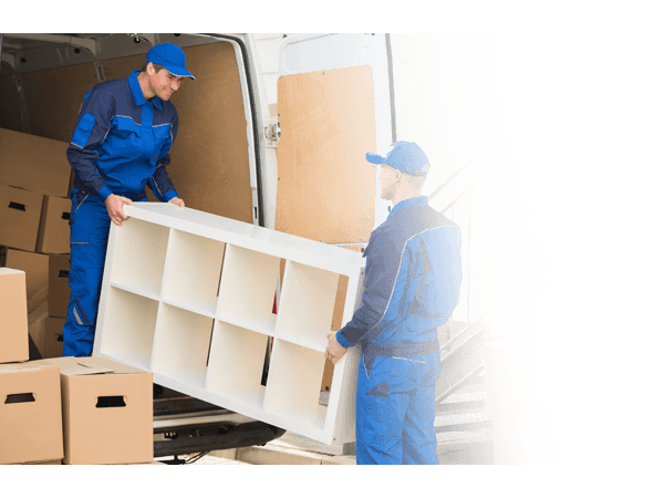 two movers loading a van