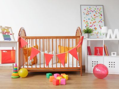 crib in a nursery