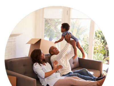 family who just moved into a house
