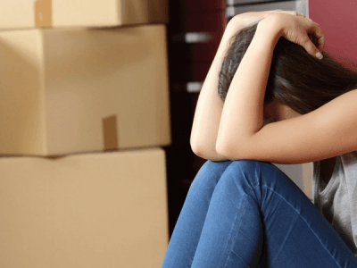 women stressed out about moving