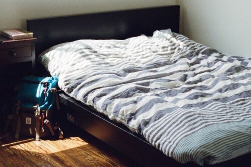 King size mattress in bed